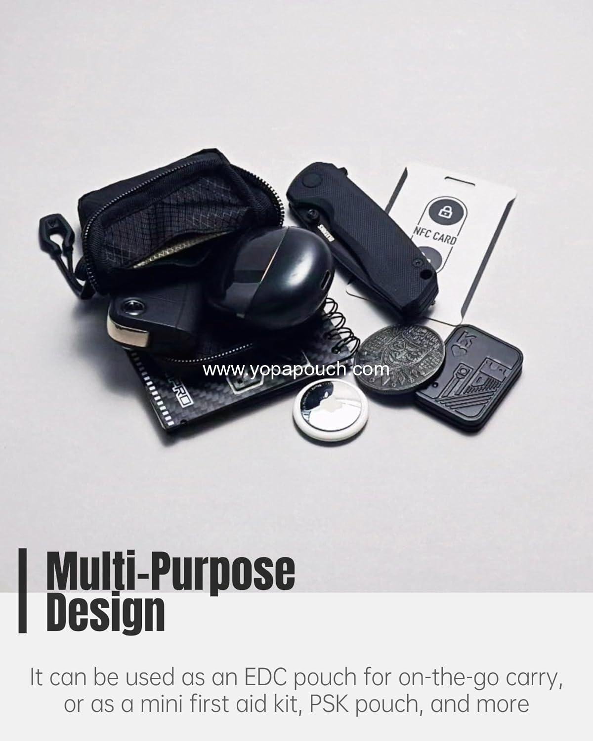 Wholesale Portable Card Wallet for Men - Small Keychain Coin Purse for Travel, Stores Keys, Cards, and Cash (Black) Supplier