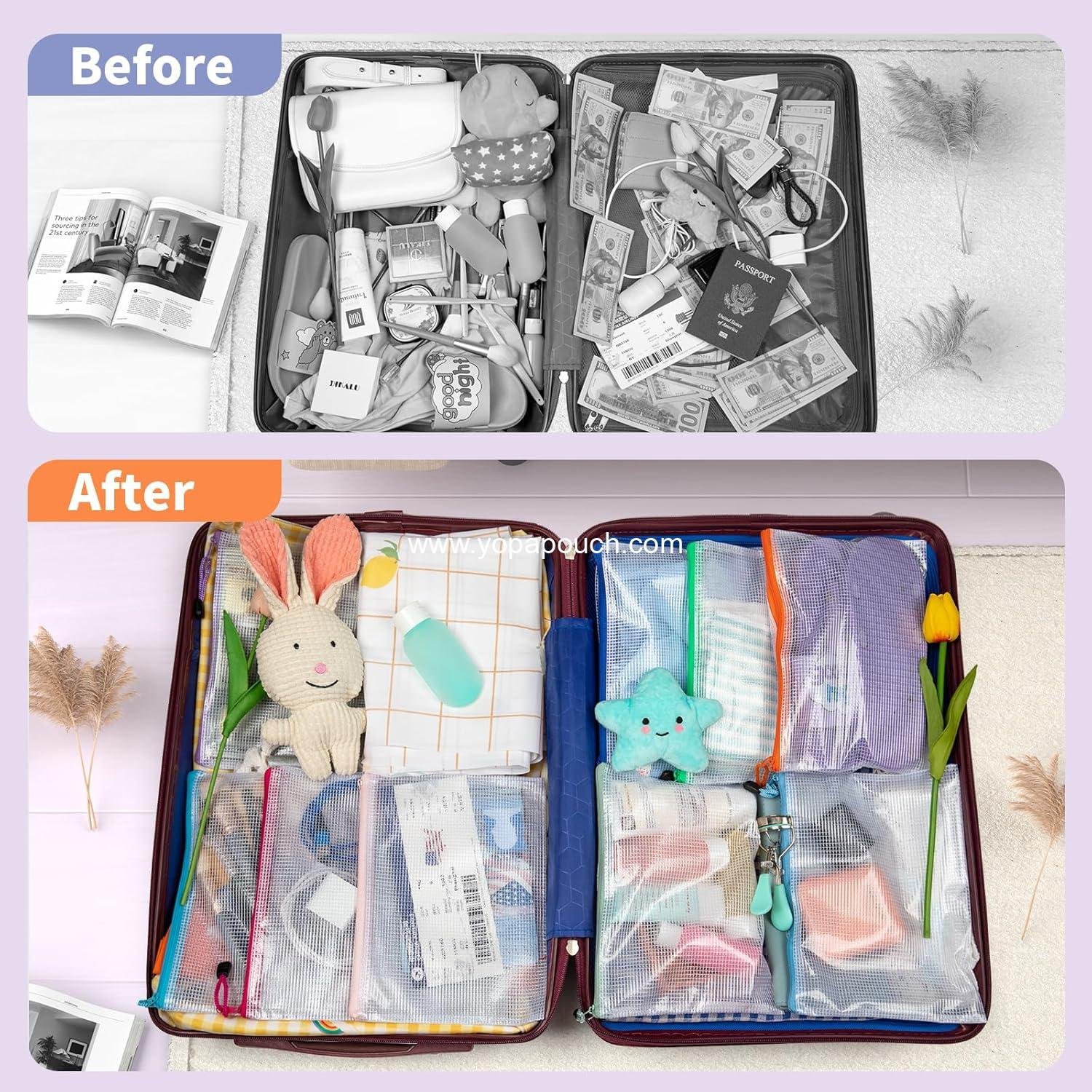 Wholesale 24 Pack Small Zipper Pouch - 12 Colors, 9.5