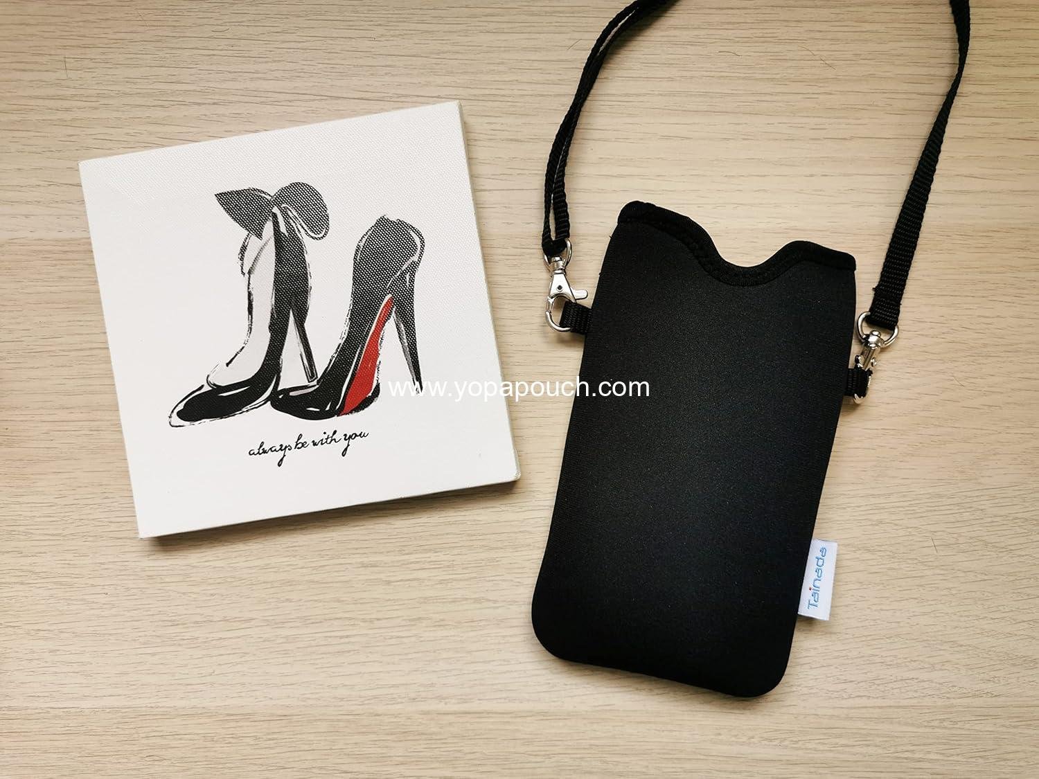 Wholesale Neoprene Phone Sleeve Case with Crossbody Strap/Neck Lanyard for iPhone 17/16/15 Pro Max, Air, 16/15 Plus, 16e, Samsung S25, A56, Google Pixel 10 (Black) - Supplier