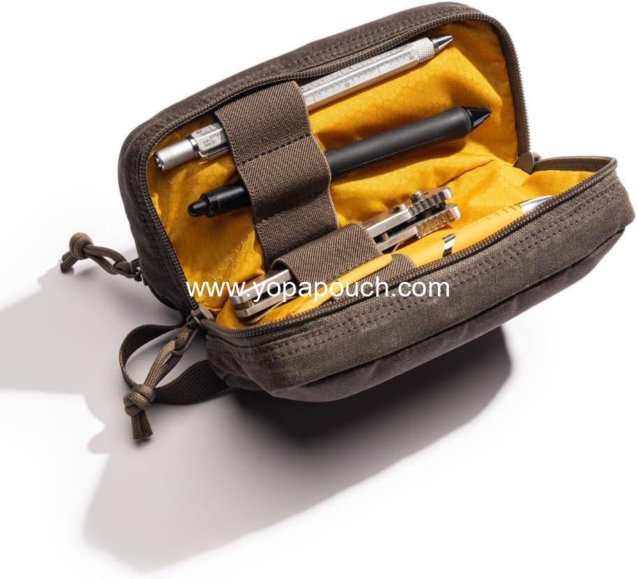Wholesale Multipurpose Tactical Mini Tool Bag | Water Resistant Waxed Canvas | Dual-Sided Zipper Pouch for Motorcycle, Bike, EDC, Art, Tech & Travel | OEM Supplier