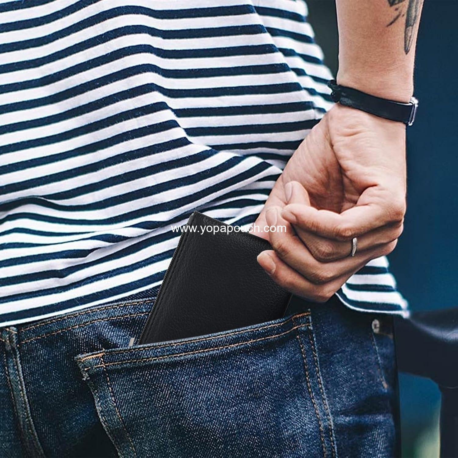 Wholesale Leather Zipper Coin Purse 2 Pack, Portable Change Wallet Mini Coin Pouch with Zipper for Men and Women, Small Change Purse Bag, Compact Coin Holder (Black) - Supplier