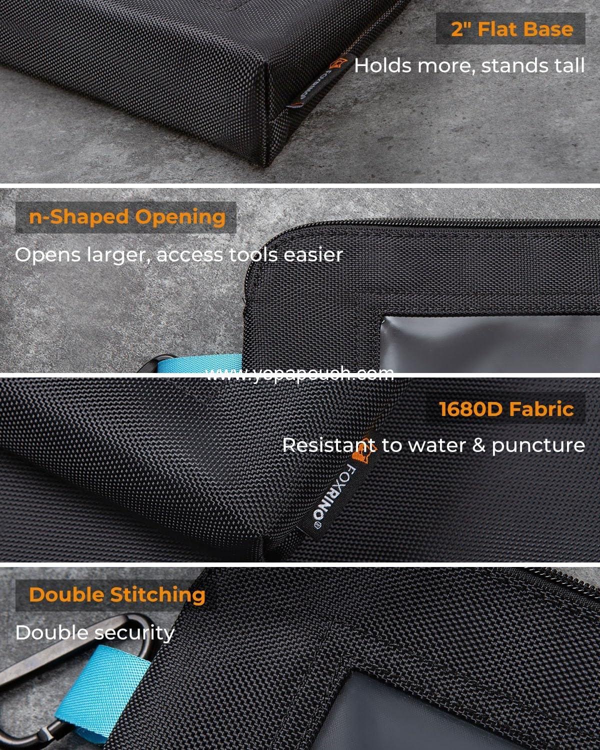 Wholesale Tool Pouch with Clear Window for Electricians, Small Heavy Duty 1680D Oxford Tool Bag, Zippered Transparent Storage Pouches for Organization – 3 Pack, Gifts for Men, Supplier