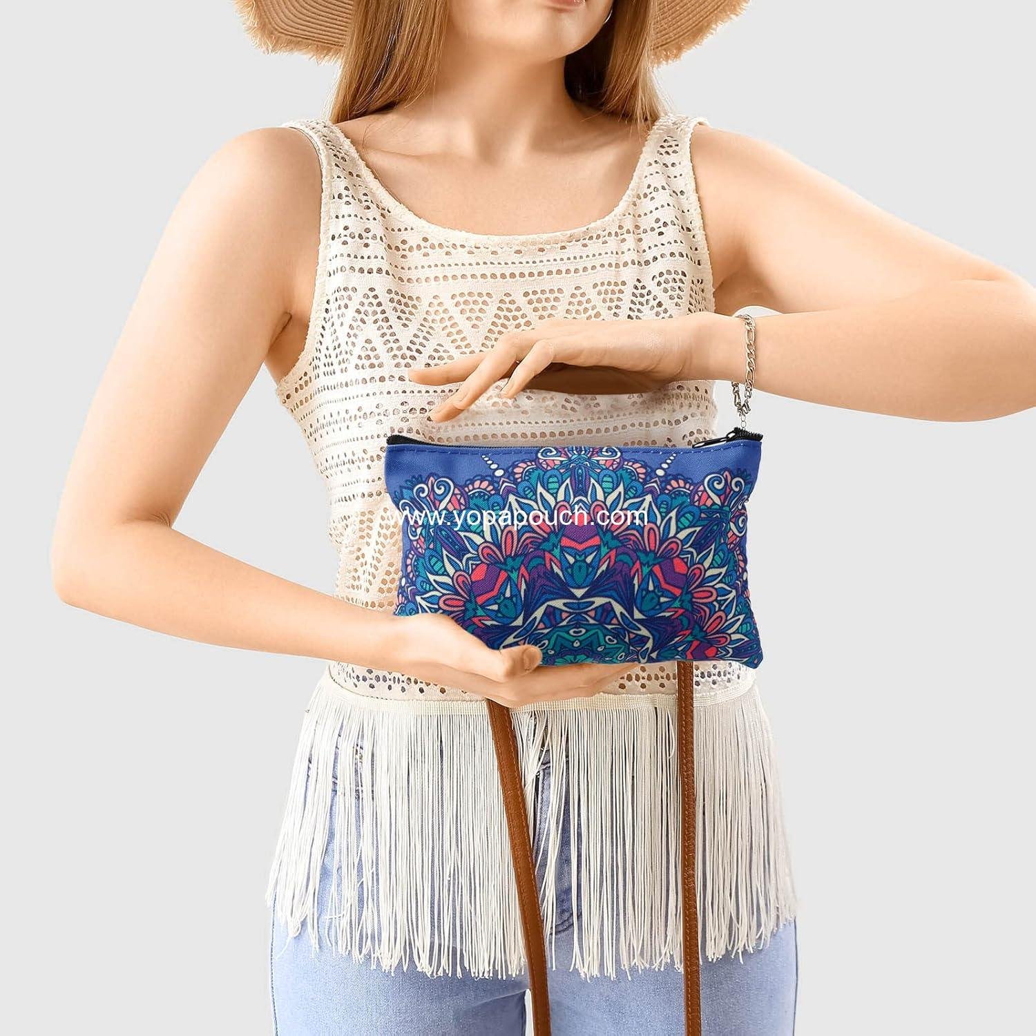 Wholesale 20 Pieces Mandala Cosmetic Bag for Women, Roomy Makeup Zipper Pouch, Travel Accessory Organizer, 7 x 4.3 Inches, Supplier