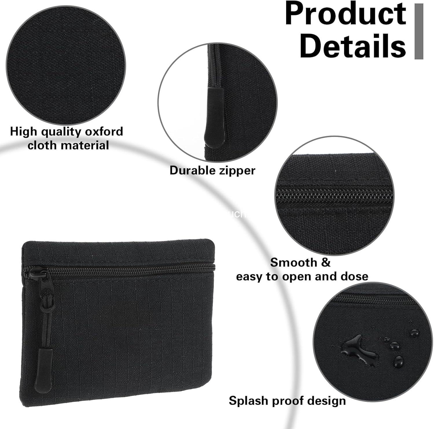 Wholesale Mini Coin Purse - Small Canvas Change Pouch, Cute Portable Zipper Bag, Tiny Coin Bag for Women (Black) - Manufacturer