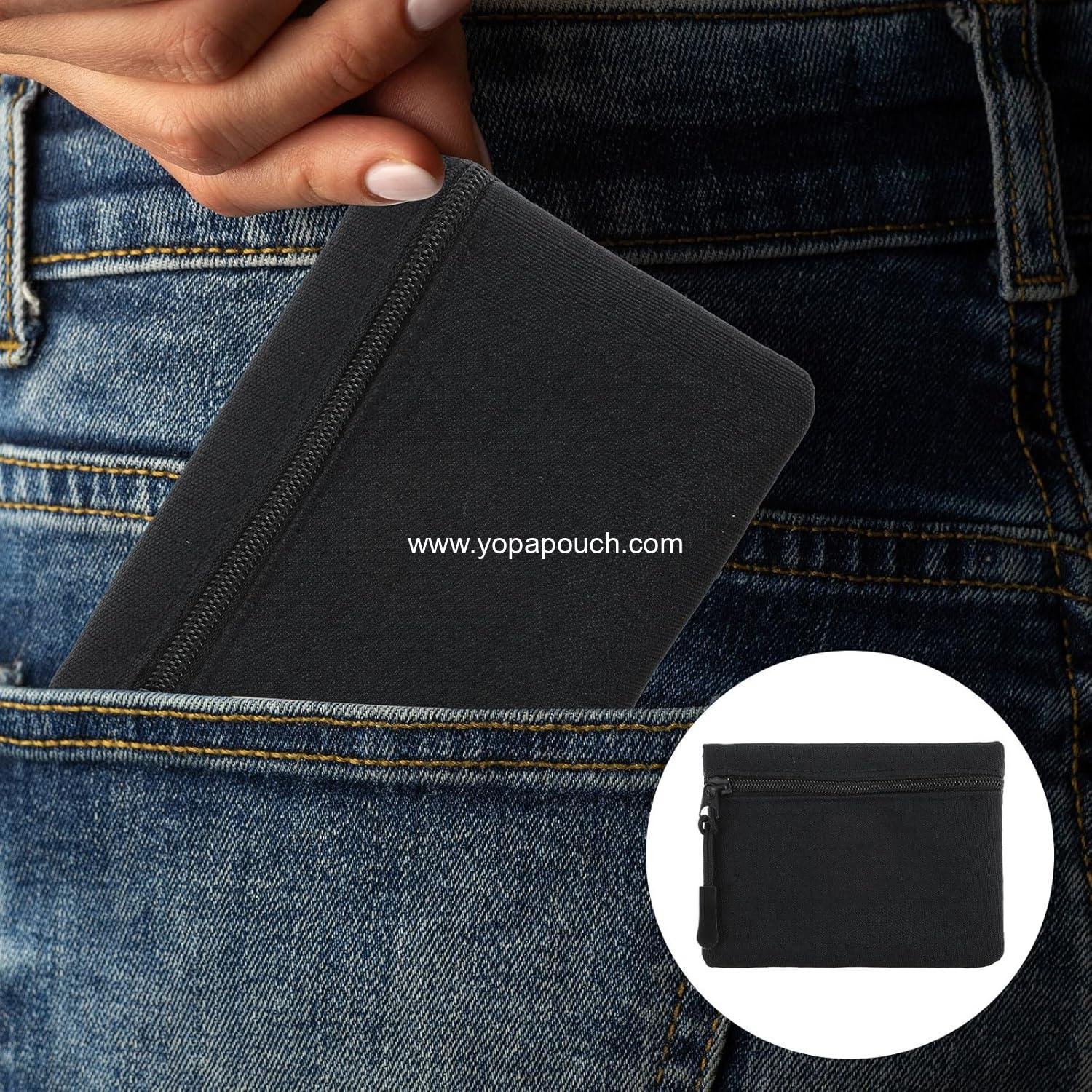 Wholesale Mini Coin Purse - Small Canvas Change Pouch, Cute Portable Zipper Bag, Tiny Coin Bag for Women (Black) - Manufacturer