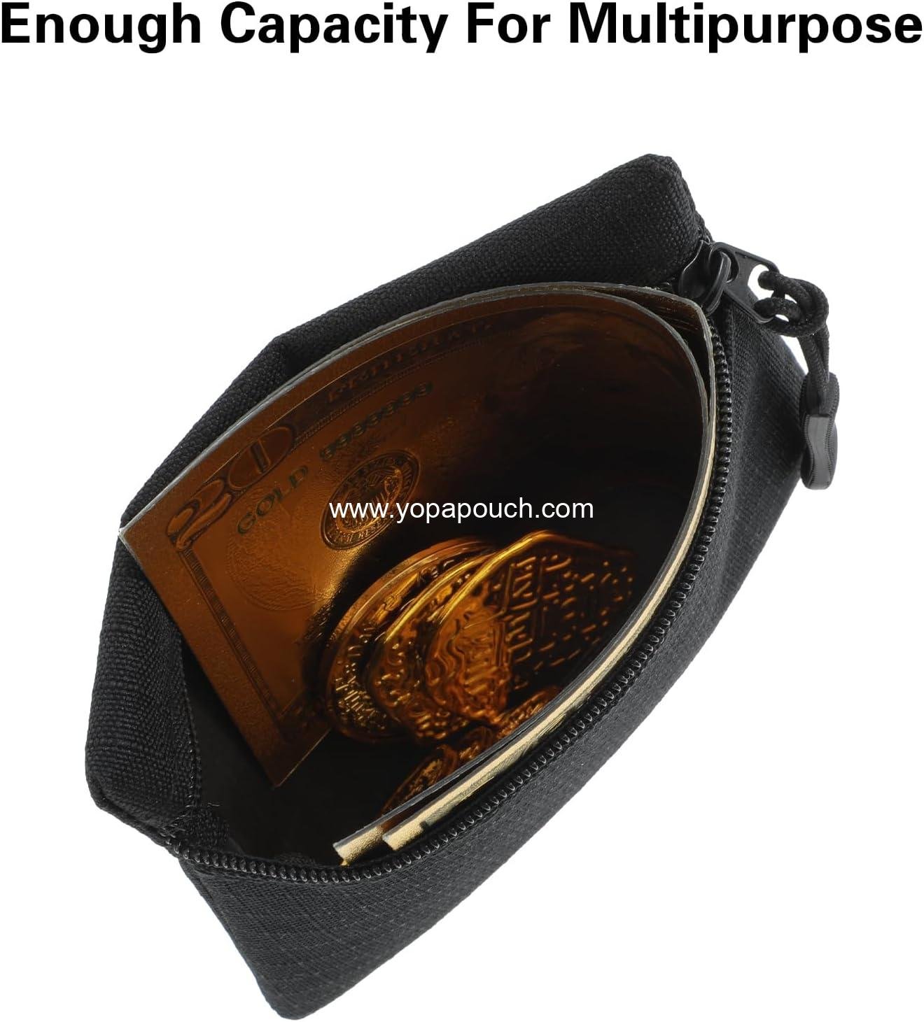 Wholesale Mini Coin Purse - Small Canvas Change Pouch, Cute Portable Zipper Bag, Tiny Coin Bag for Women (Black) - Manufacturer