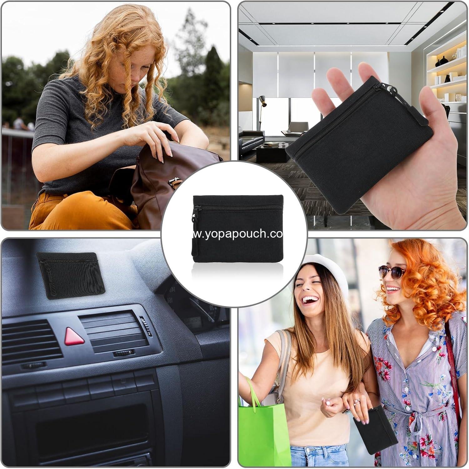 Wholesale Mini Coin Purse - Small Canvas Change Pouch, Cute Portable Zipper Bag, Tiny Coin Bag for Women (Black) - Manufacturer