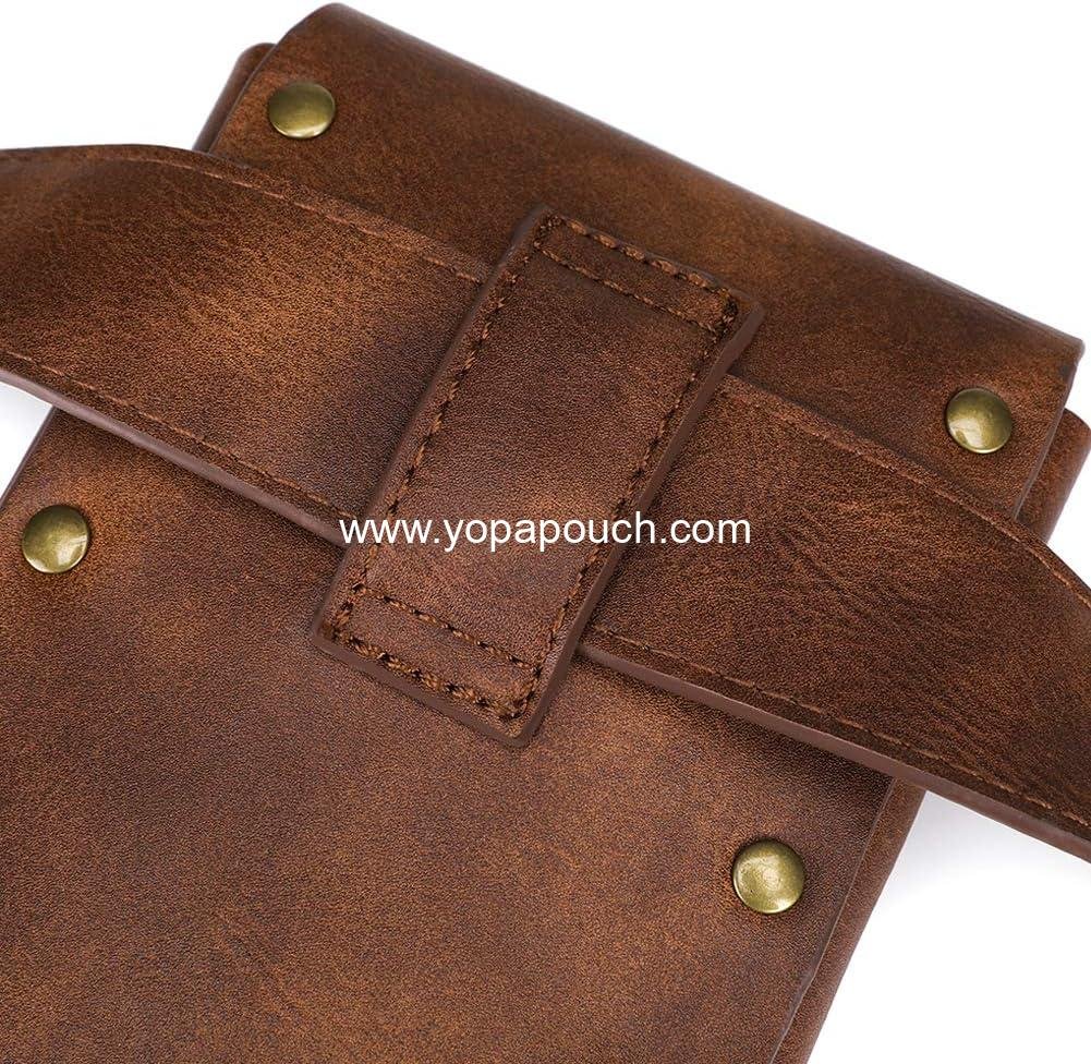 Wholesale Medieval Vintage Leather Belt Pouch Fanny Pack Cellphone Holder Holster Casual Travel Wallet Hiking Festival Renaissance Faire Costume Props (Brown) Manufacturer