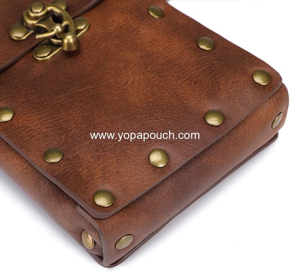 Wholesale Medieval Vintage Leather Belt Pouch Fanny Pack Cellphone Holder Holster Casual Travel Wallet Hiking Festival Renaissance Faire Costume Props (Brown) Manufacturer
