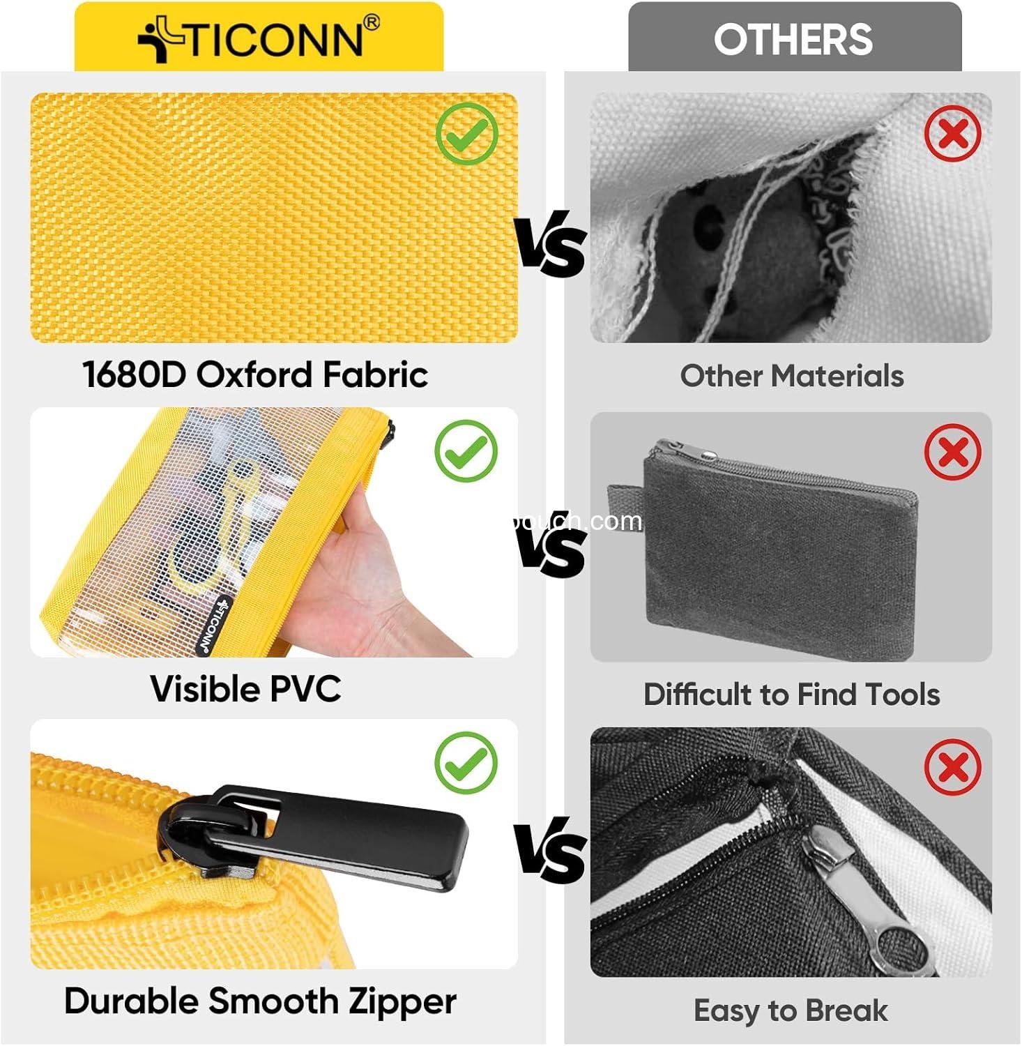 Wholesale Small 1680D Oxford Tool Pouch, Zipper Utility Bag for Tool Organizers and Storage (3PK Combo) - Supplier