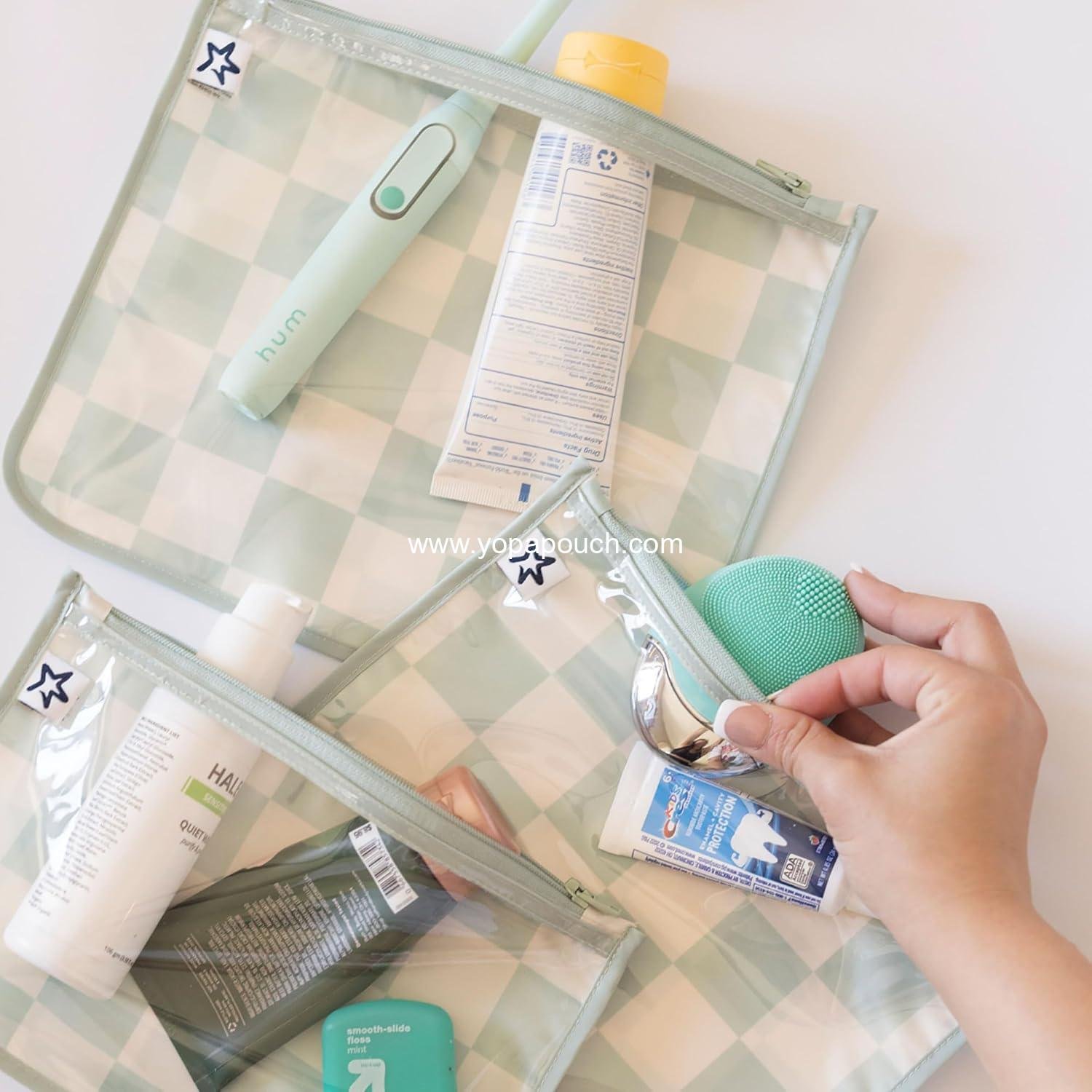 Wholesale Clear Front Travel Organizer Bags | Mess-Proof Diaper Bag Pouches | TSA Approved Toiletry Set for Baby and Mom Essentials | Supplier