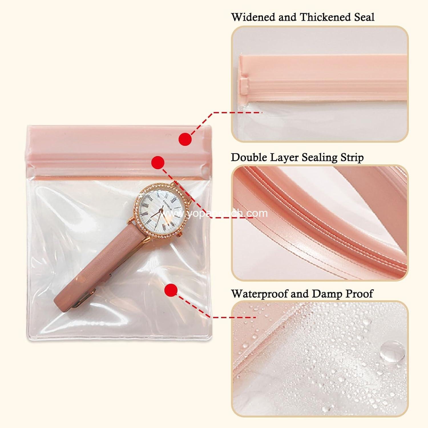 Wholesale EVA Anti-Tarnish Jewelry Bags - Small Clear Plastic Pouches Organizer for Gold, Silver Rings, Earrings, Chains, Bracelets - Jelly-Like Softness, No Yellowing, No Odors - 30 PCS Mixed Sizes Supplier