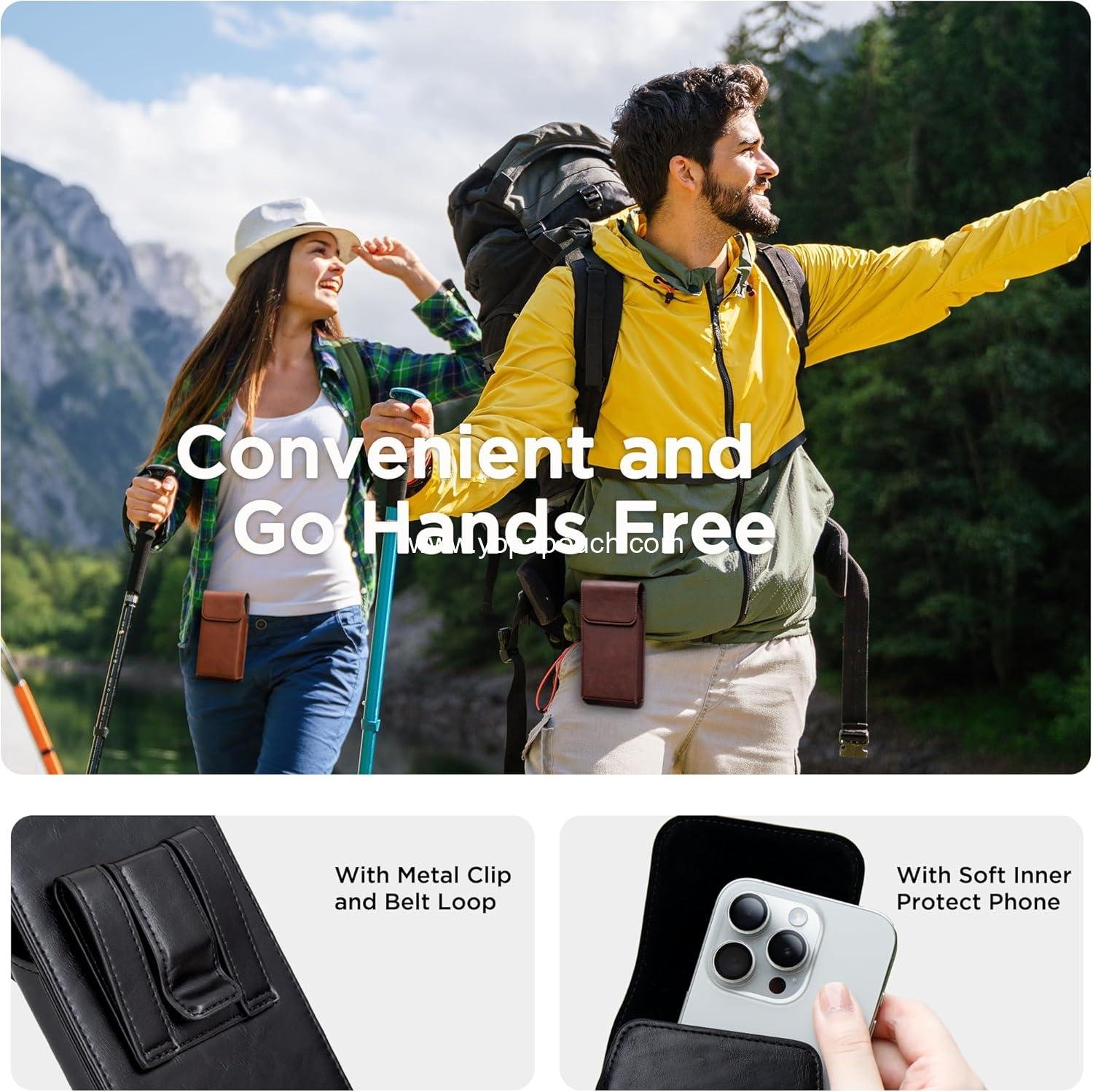 Wholesale Premium Leather Holster for iPhone 17, 17 Pro, 16, 16 Pro, 15, 15 Pro, 14, 14 Pro, 13, 13 Pro, 12, Galaxy S25, S24, S23 with Belt Clip, Black - Manufacturer