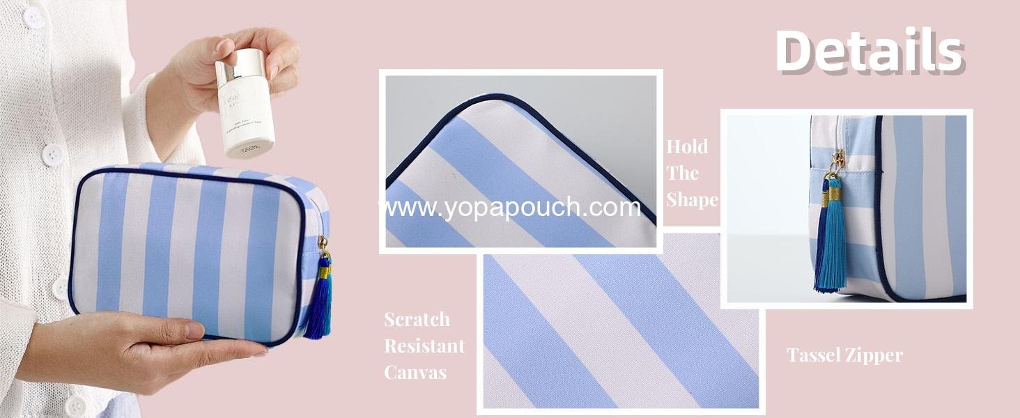 Wholesale Large Canvas Makeup Bag Travel Cosmetic Organizer with Tassel Zipper Pouch for Women - Supplier