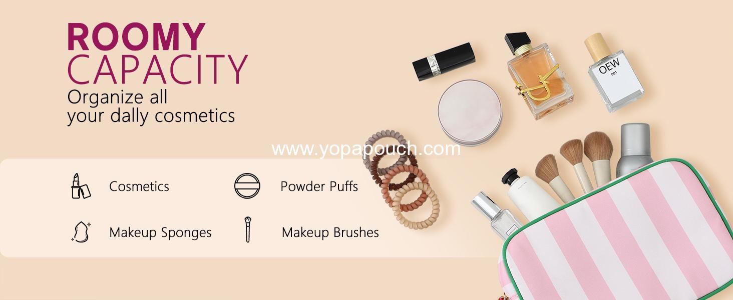 Wholesale Large Canvas Makeup Bag Travel Cosmetic Organizer with Tassel Zipper Pouch for Women - Supplier