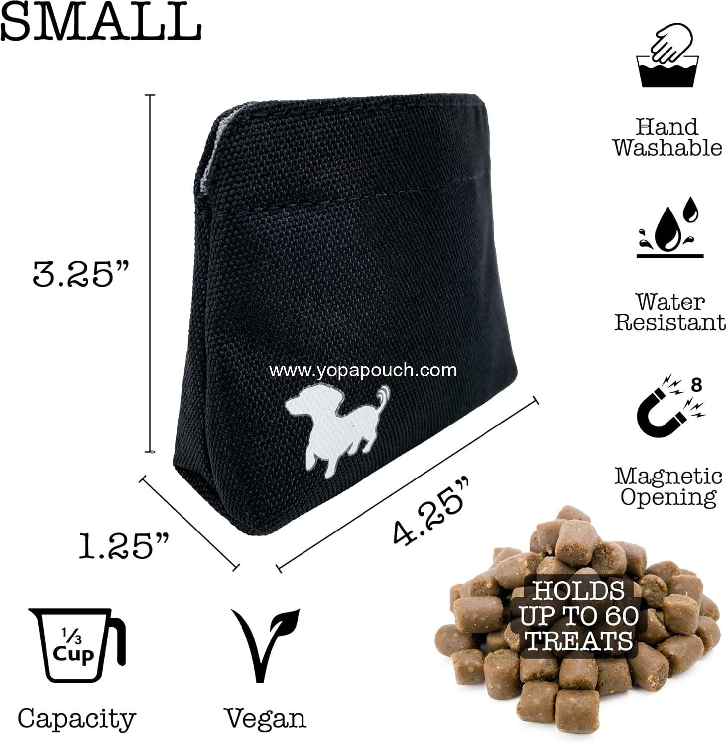 Wholesale Pocket-Sized Dog Treat Pouch - Pet Training Treat Bag with Magnetic Closure - Compact Dog Walking Pouch for Training - Black with Gray Interior - Factory