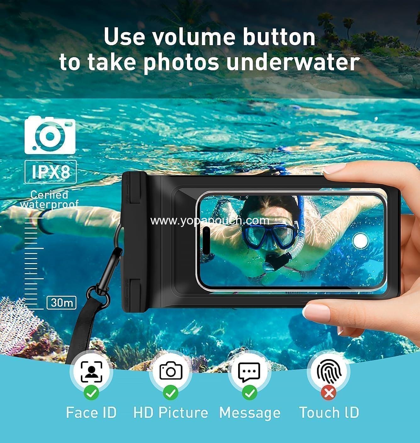 Wholesale Waterproof Phone Pouch with Card Pocket, Large Waterproof Case for iPhone 17 16 15 14 Pro Max, IPX8 Lightweight Cellphone Dry Bag, Beach Cruise Essentials, 8.3