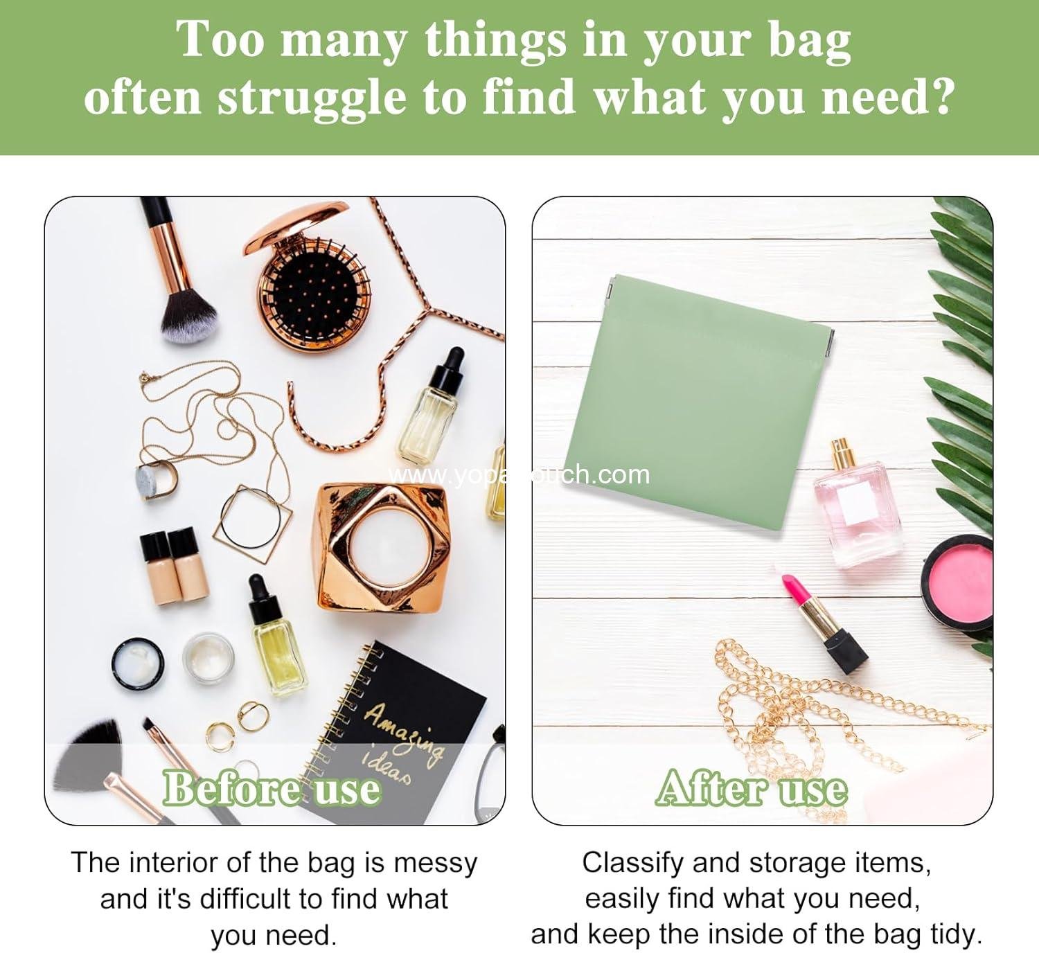 Wholesale 4Pcs Small Waterproof Makeup Bag Portable Cosmetic Pouch for Women Zipperless Self-Closing Coin Purse Snap Closure Mini Organizer for Purse Essentials Supplier