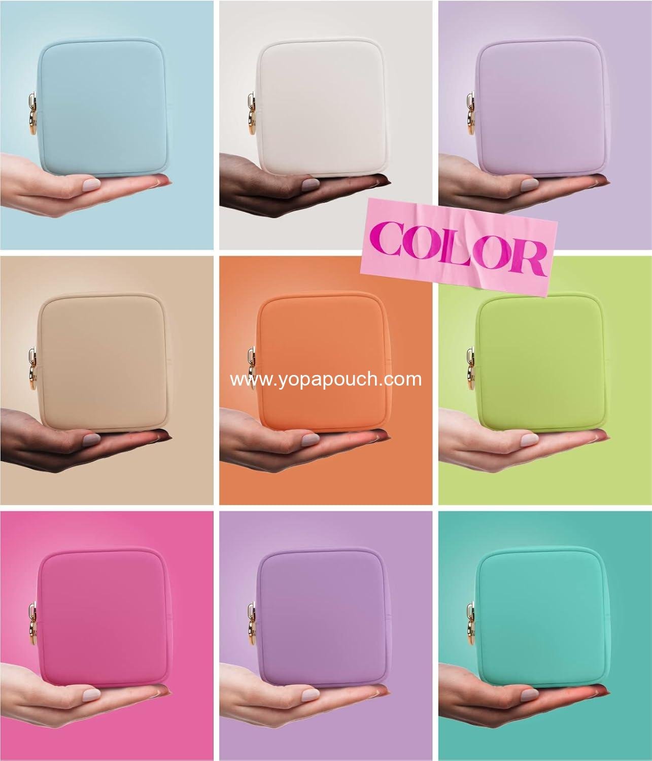 Wholesale Waterproof Travel Makeup Bag, Nylon Zipper Toiletry Organizer, Cute Cosmetics Pouch for Women and Girls, Small Skincare Case, Black Manufacturer