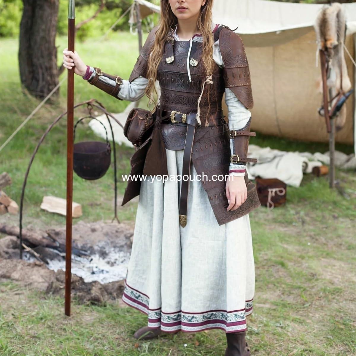 Wholesale Medieval Drawstring Pouch Belt Bag Renaissance Viking Costume Waist Bag (Brown) - Supplier
