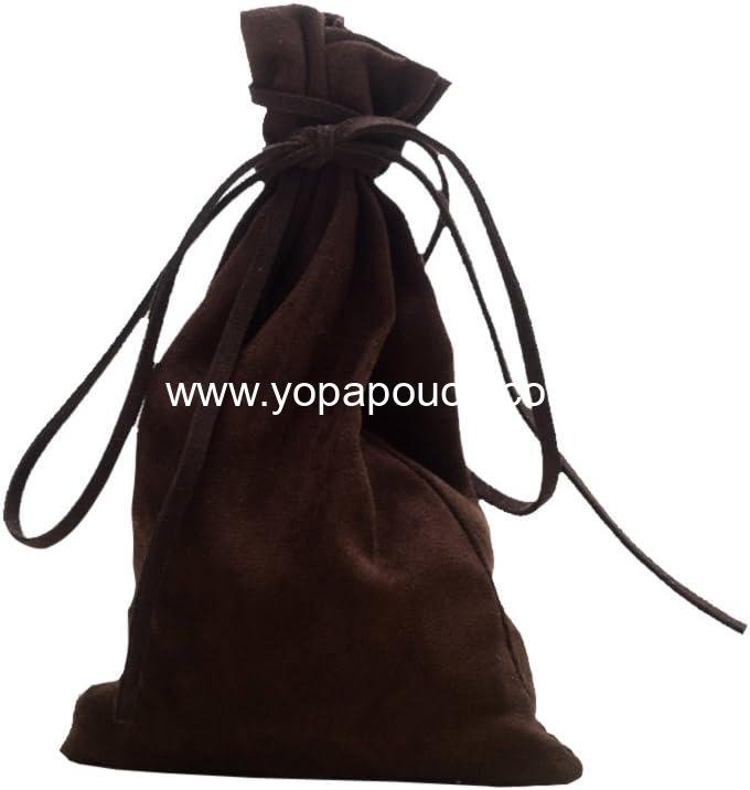 BLESSUME Medieval Pouch Drawstring Bag Renaissance Viking Costume Belt Pouch Waist Bag (Brown)