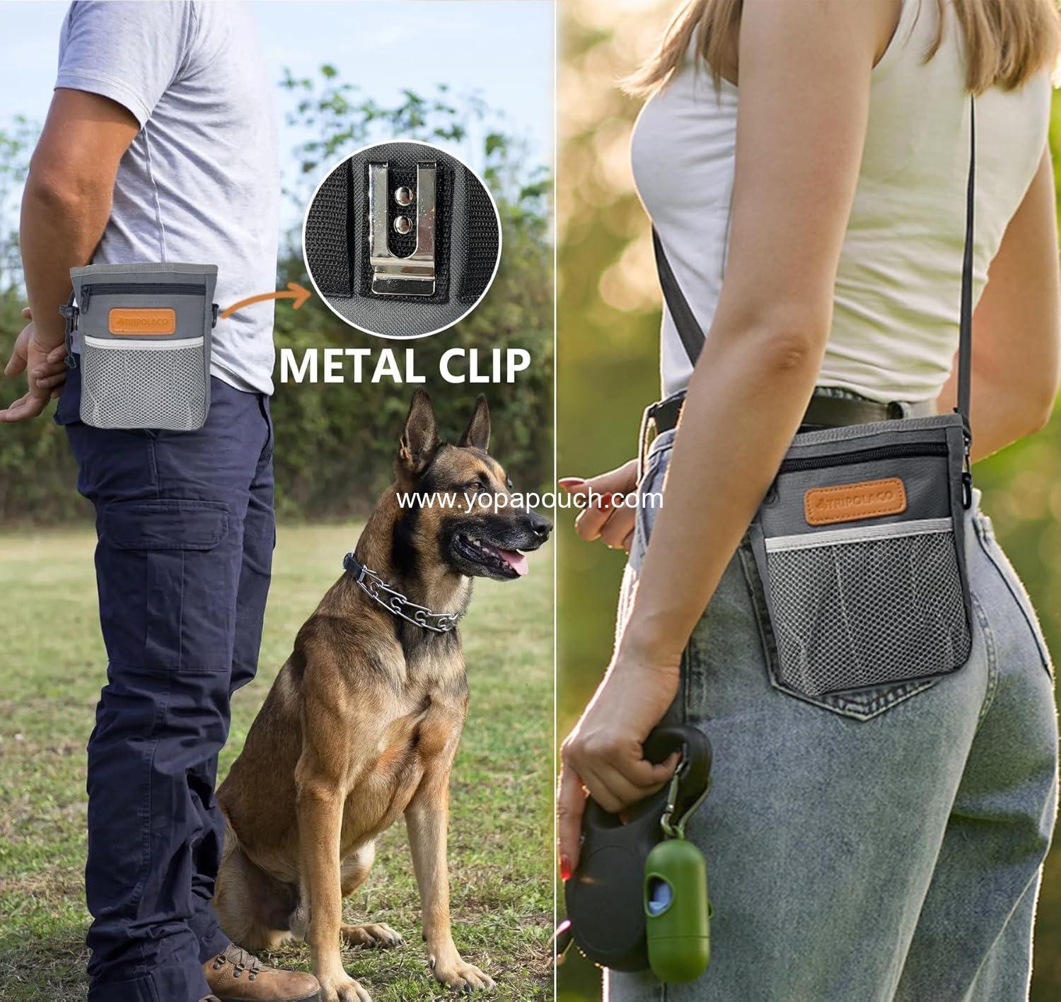 Wholesale Dog Treat Pouch Large Capacity Training Bag with Multiple Pockets, Built-in Poop Bag Dispenser & Phone Holder, 3 Wear Styles, Ideal for Training & Walks Supplier