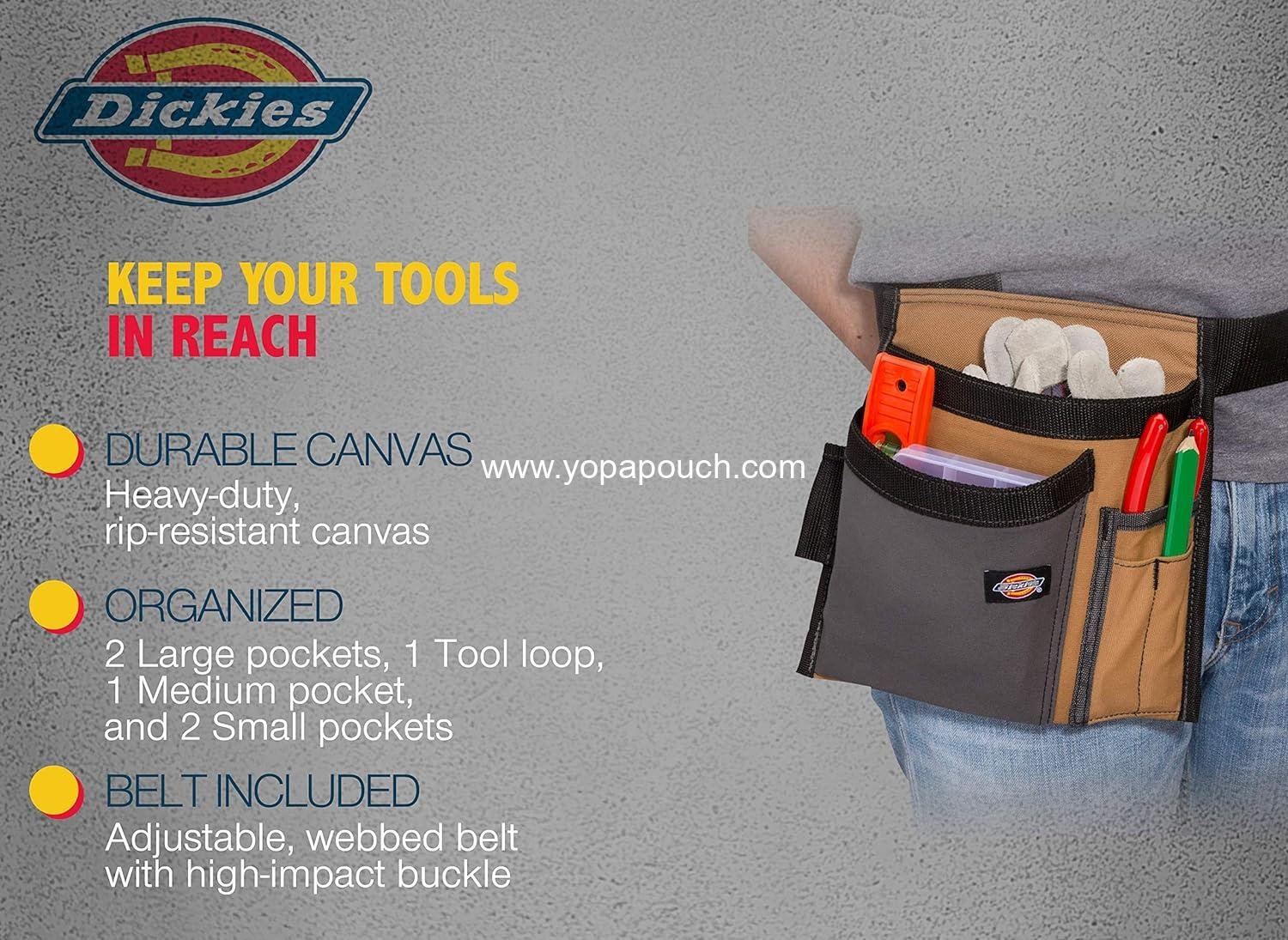 Wholesale 5-Pocket Single Side Tool Belt Pouch/Work Apron, Durable Canvas, Adjustable Belt for Custom Fit - Supplier