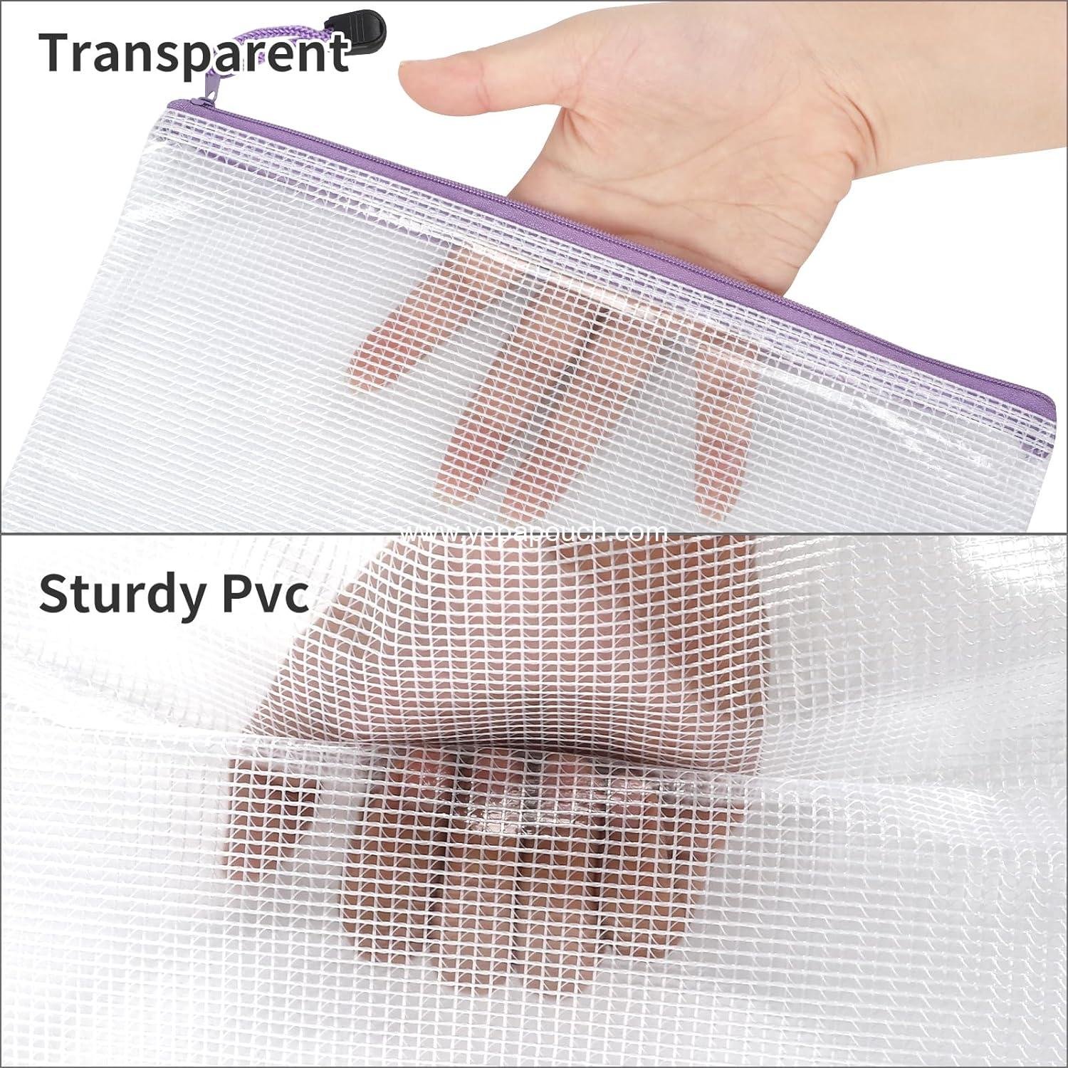 Wholesale 20pcs Mesh Zipper Pouch, Waterproof Zipper Bags, 8 Size Options, 10 Color Variety, Multipurpose for Travel Storage, School Supplies, Office Tools, Home Organization - Supplier