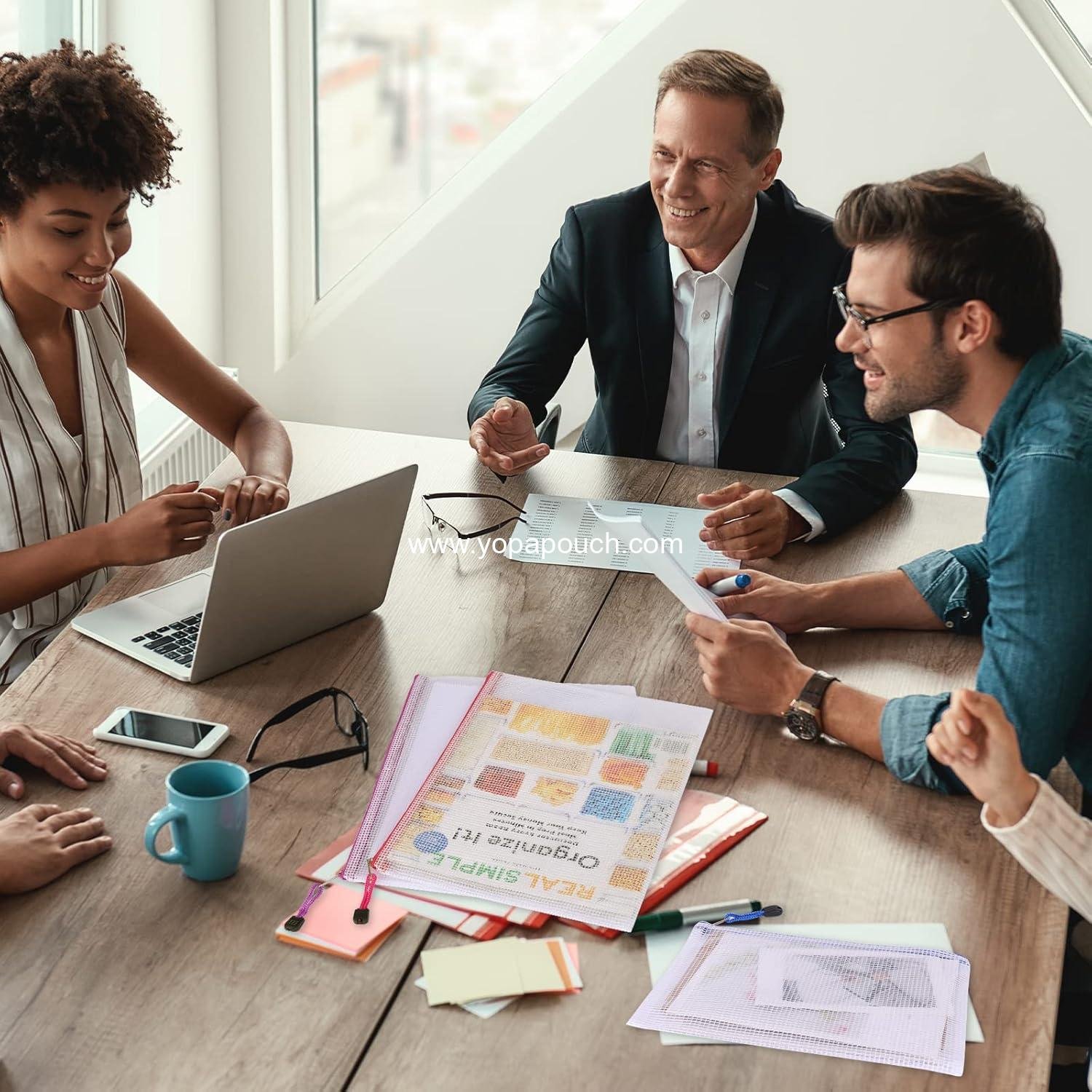 Wholesale 20pcs Mesh Zipper Pouch, Waterproof Zipper Bags, 8 Size Options, 10 Color Variety, Multipurpose for Travel Storage, School Supplies, Office Tools, Home Organization - Supplier