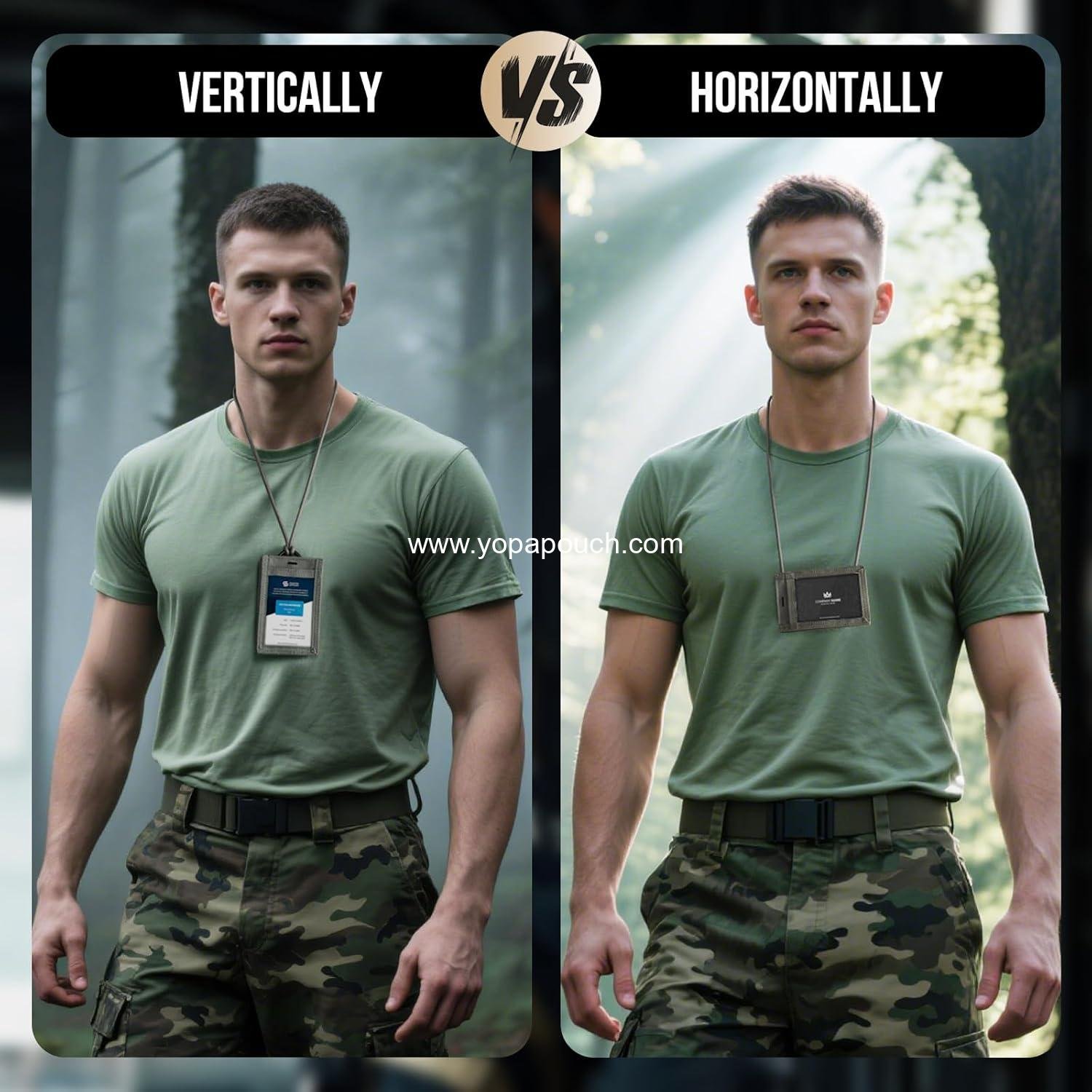 Wholesale Tactical ID Card Holder with Hook & Loop Patch, Neck Lanyard, Key Ring, and Credit Card Organizer (Shadow Gray - 500D Codura) - Supplier