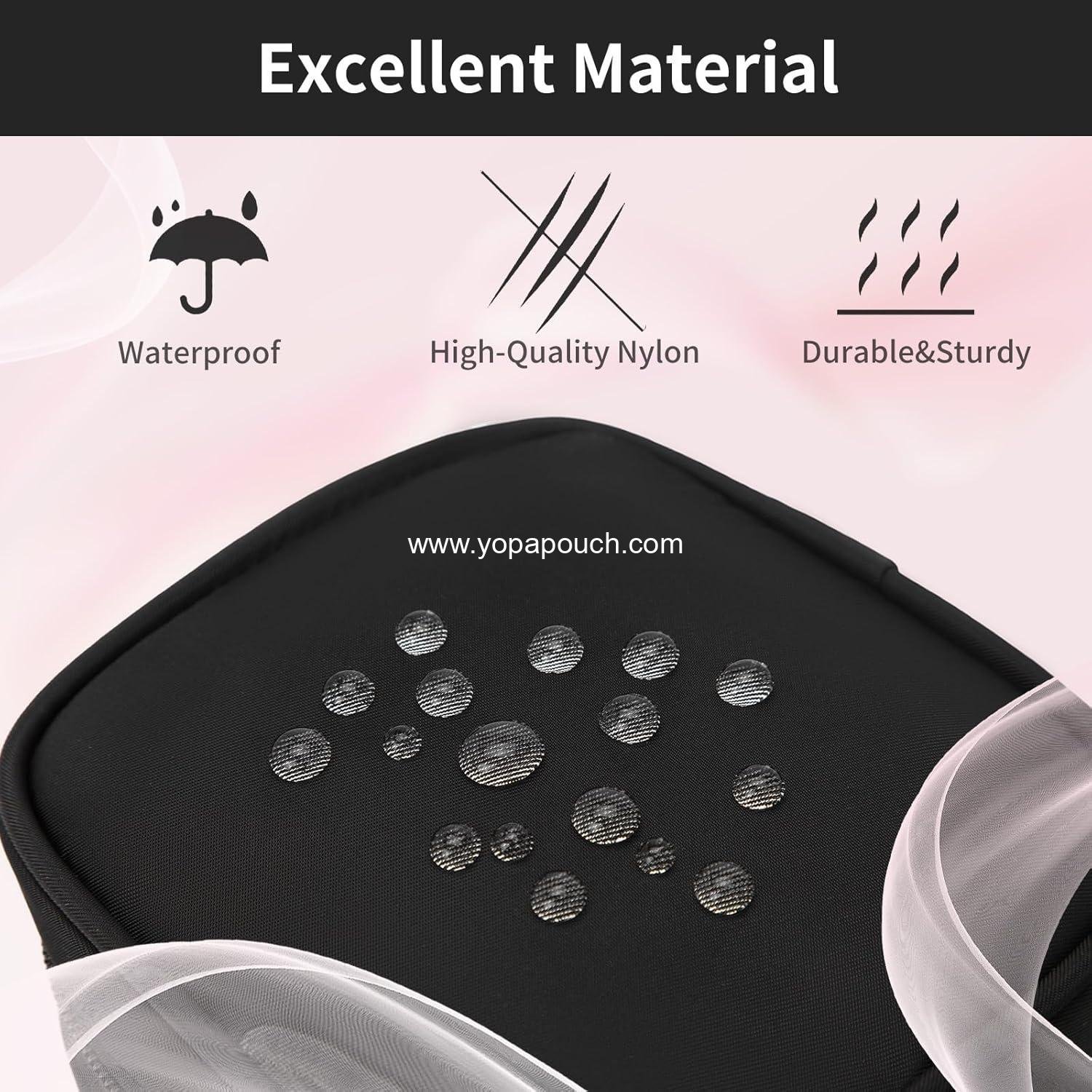 Wholesale Double Zipper Cosmetic Bag, Small Makeup Pouch for Travel, Cute Mini Toiletry Bag (Black) - Supplier