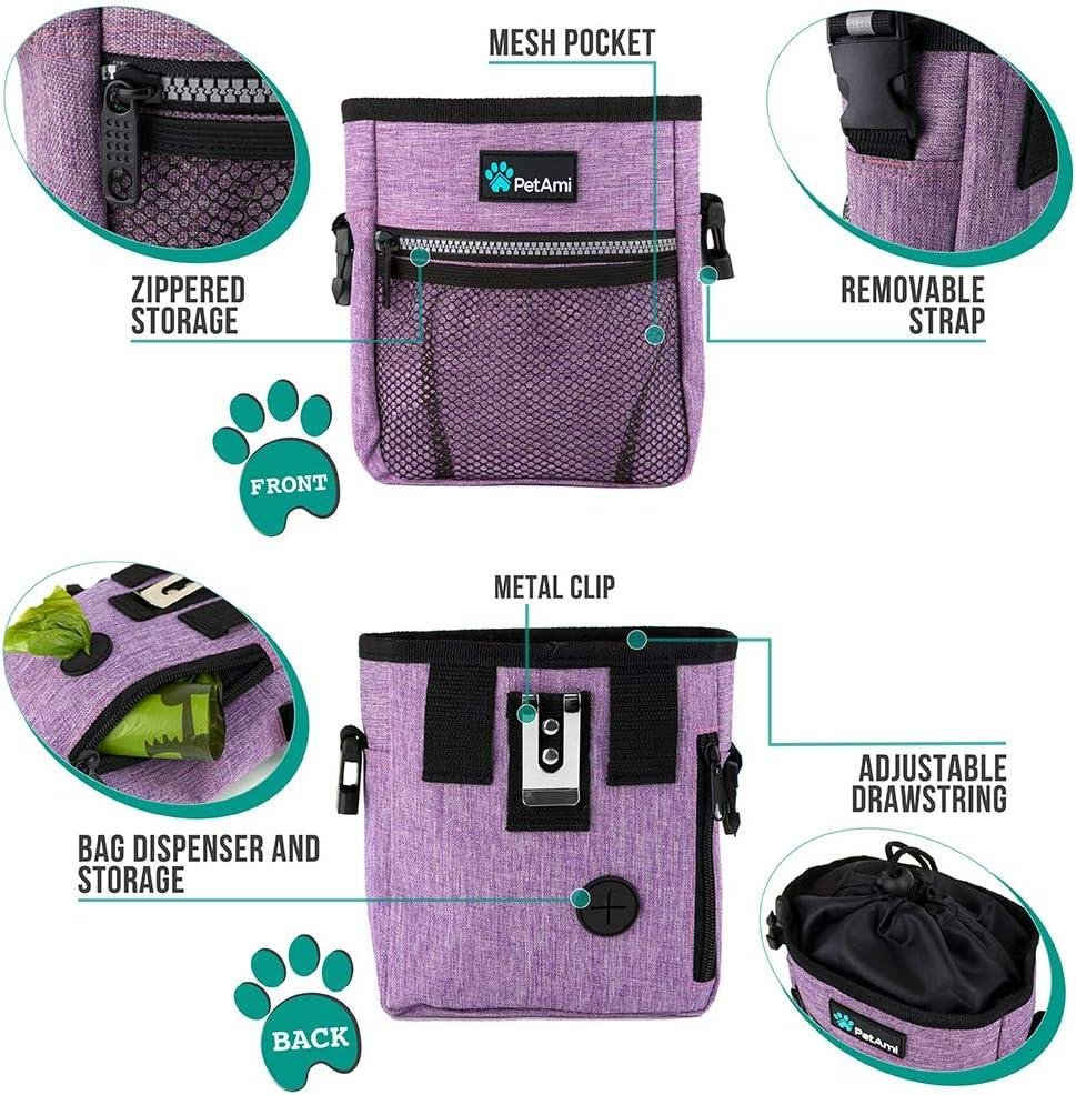 Wholesale Pet Treat Pouch for Training and Dog Walking, Kibble Holder, Poop Bag Dispenser, 3 Ways to Wear (Purple) - Supplier