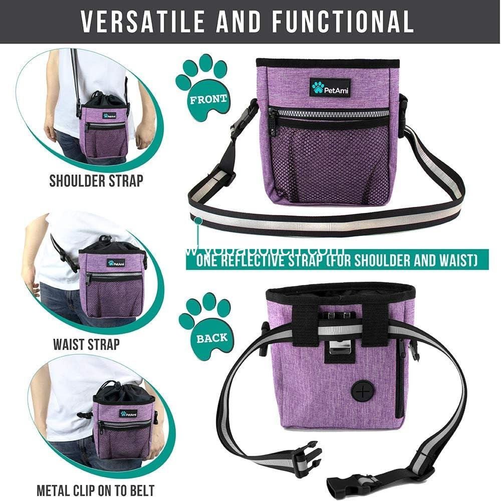 Wholesale Pet Treat Pouch for Training and Dog Walking, Kibble Holder, Poop Bag Dispenser, 3 Ways to Wear (Purple) - Supplier