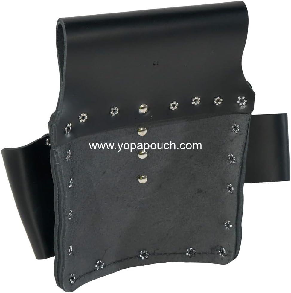 Wholesale Leather Pocket Tool Pouch with Tunnel Loop Belt Connection, Black - Manufacturer
