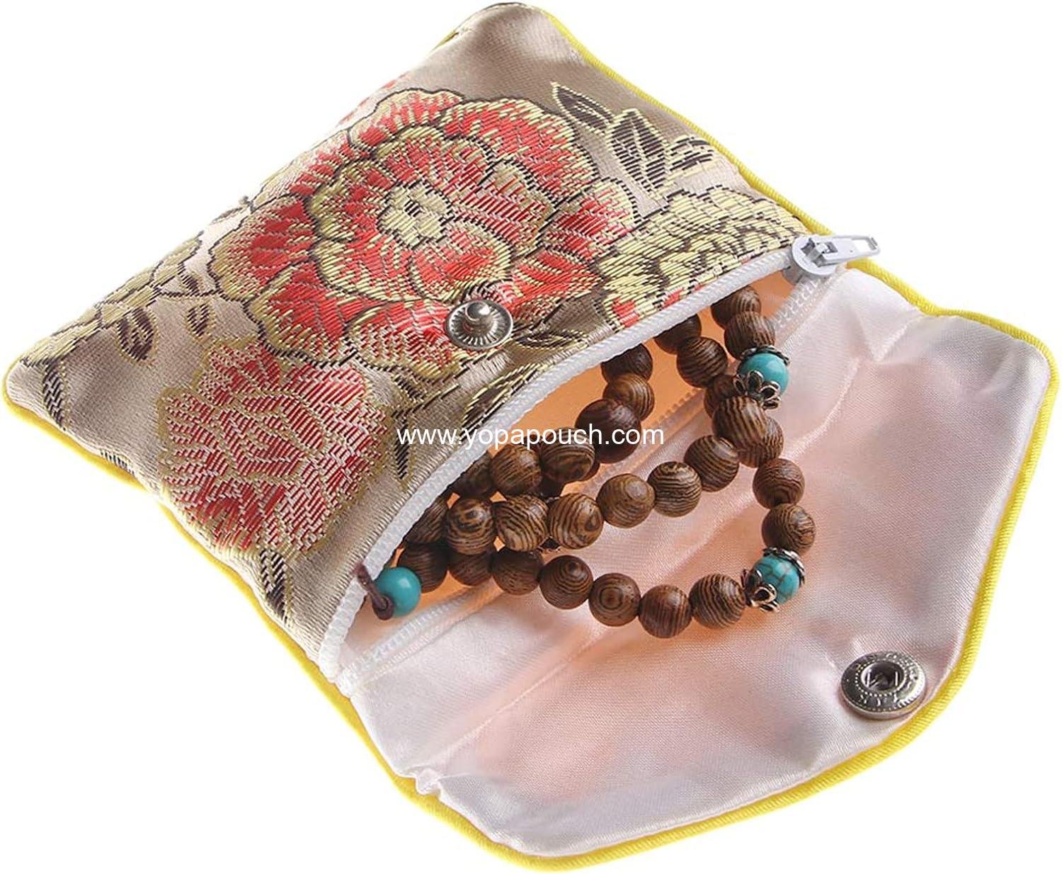 Wholesale 9 Pack Jewelry Purse Pouch Gift Bags Silk Brocade Embroidered in Multiple Colors (Small, Medium, Large) - Supplier