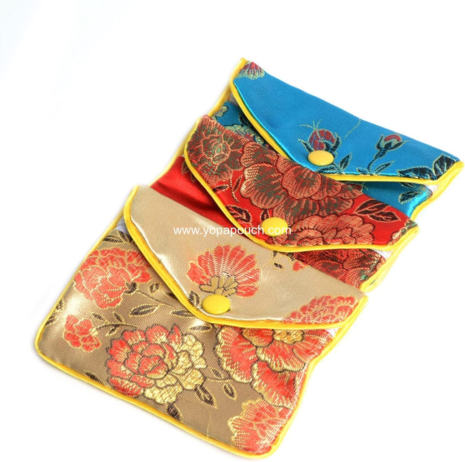 Wholesale 9 Pack Jewelry Purse Pouch Gift Bags Silk Brocade Embroidered in Multiple Colors (Small, Medium, Large) - Supplier