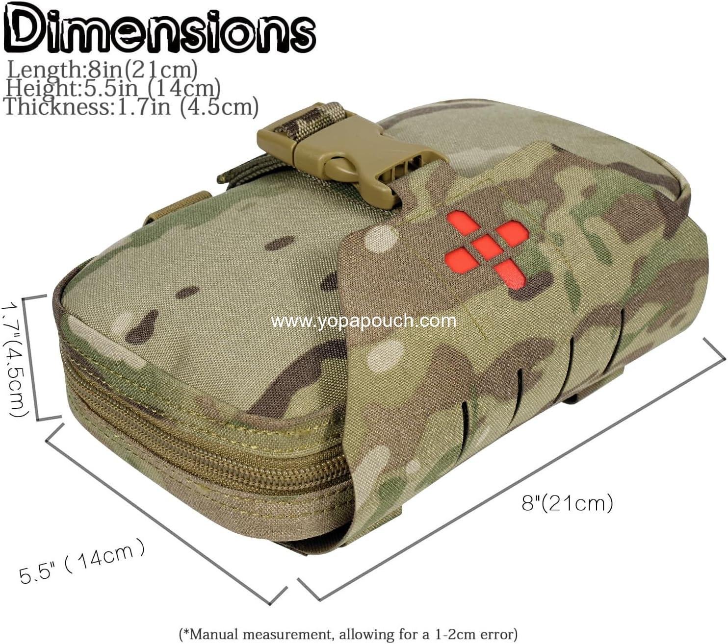 Wholesale Rapid Deployment Tactical MOLLE Trauma Kit Pouch - Quick Release Tear-Off Medical First Aid Organizer with Red Identification for Emergency Survival Activities Supplier