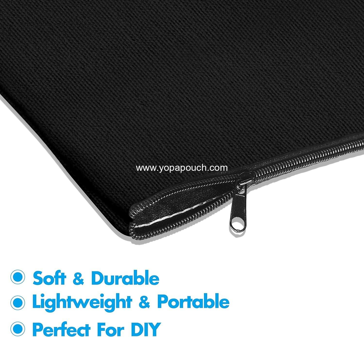 Wholesale 15 Pack Blank Cotton Canvas Zipper Bags Pouches Pencil Cases for Makeup, Cosmetic, and Toiletry Storage - Supplier