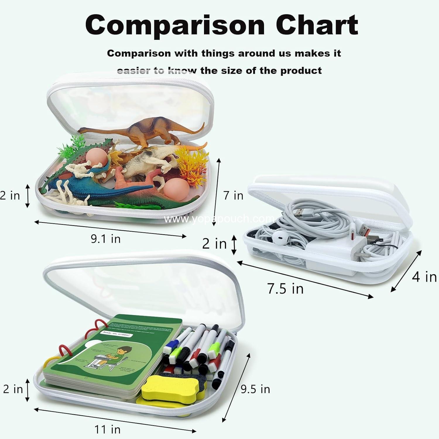 Wholesale Clear Hard Shell Zipper Case 3PCS Transparent Zipper Pouches Hard Side Plastic Organizer Portable Travel Storage Set Supplier