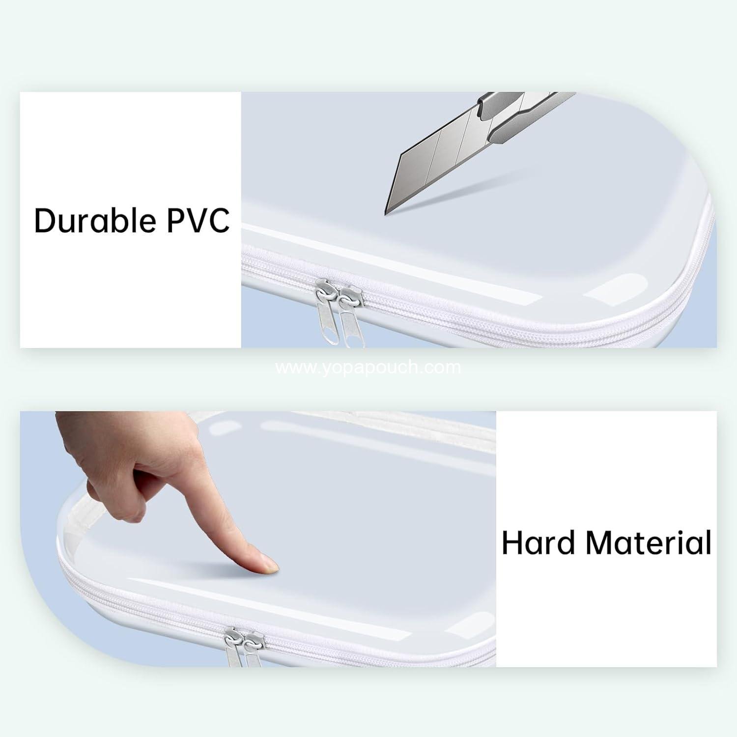 Wholesale Clear Hard Shell Zipper Case 3PCS Transparent Zipper Pouches Hard Side Plastic Organizer Portable Travel Storage Set Supplier
