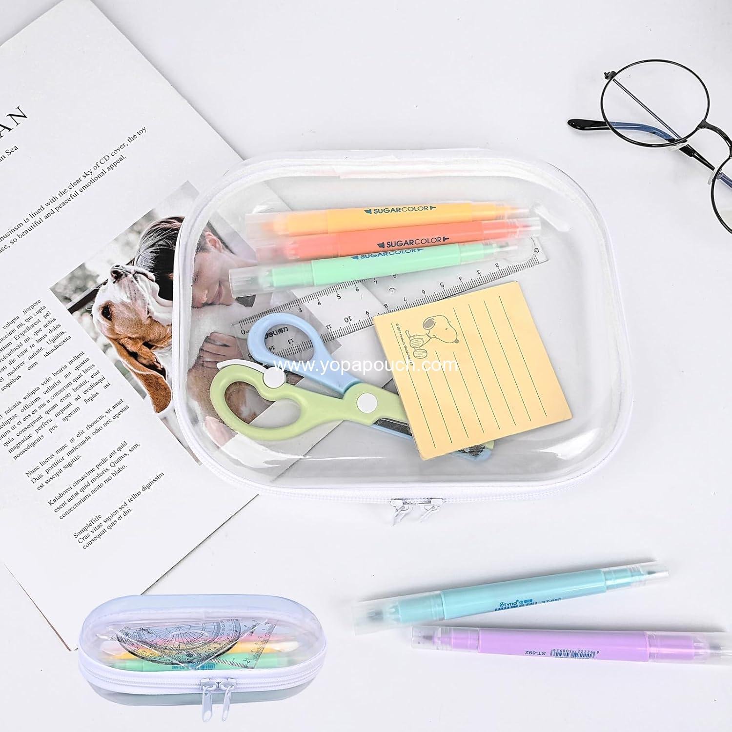 Wholesale Clear Hard Shell Zipper Case 3PCS Transparent Zipper Pouches Hard Side Plastic Organizer Portable Travel Storage Set Supplier
