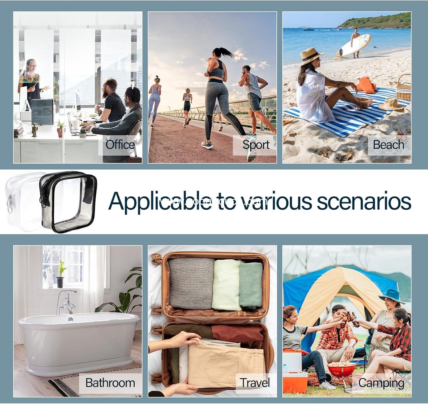 Wholesale Mini Clear Makeup Bags - 2 PCS Zipper Pouch Toiletry Bags for Men and Women - Black and White Cosmetic Organizer for Travel Essentials - Supplier