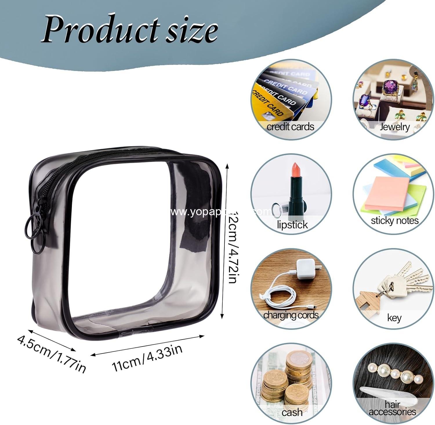 Wholesale Mini Clear Makeup Bags - 2 PCS Zipper Pouch Toiletry Bags for Men and Women - Black and White Cosmetic Organizer for Travel Essentials - Supplier