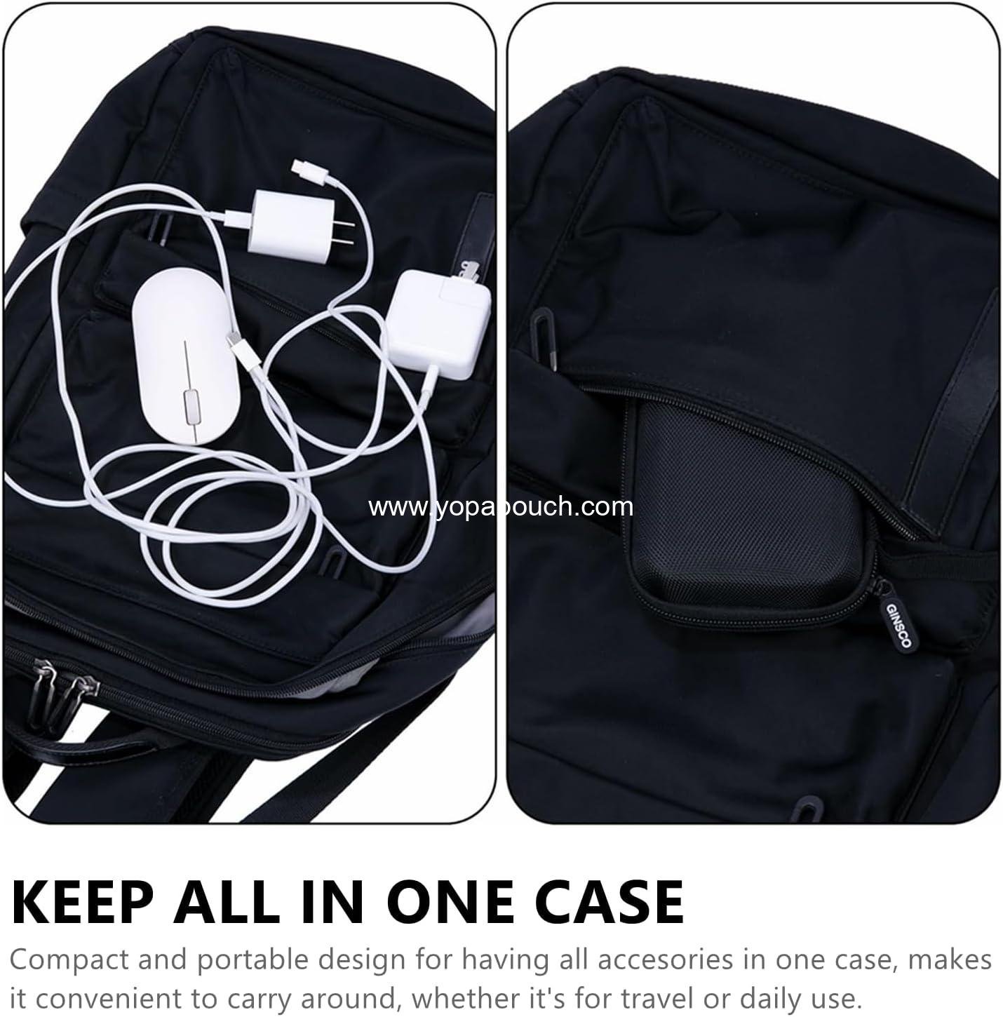 OEM Hard Shell Protection Case Electronic Accessories Organizer Pouch for MacBook Air, Pro Adapter, Chargers, Cables, Power Bank, Sandisk Portable SSD, SD Card (Black) - Supplier