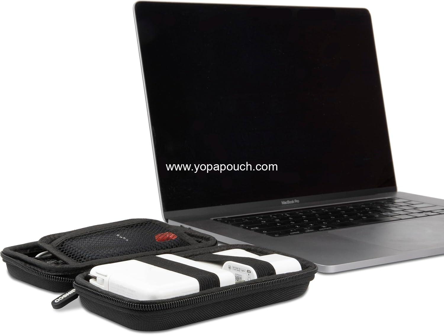 OEM Hard Shell Protection Case Electronic Accessories Organizer Pouch for MacBook Air, Pro Adapter, Chargers, Cables, Power Bank, Sandisk Portable SSD, SD Card (Black) - Supplier