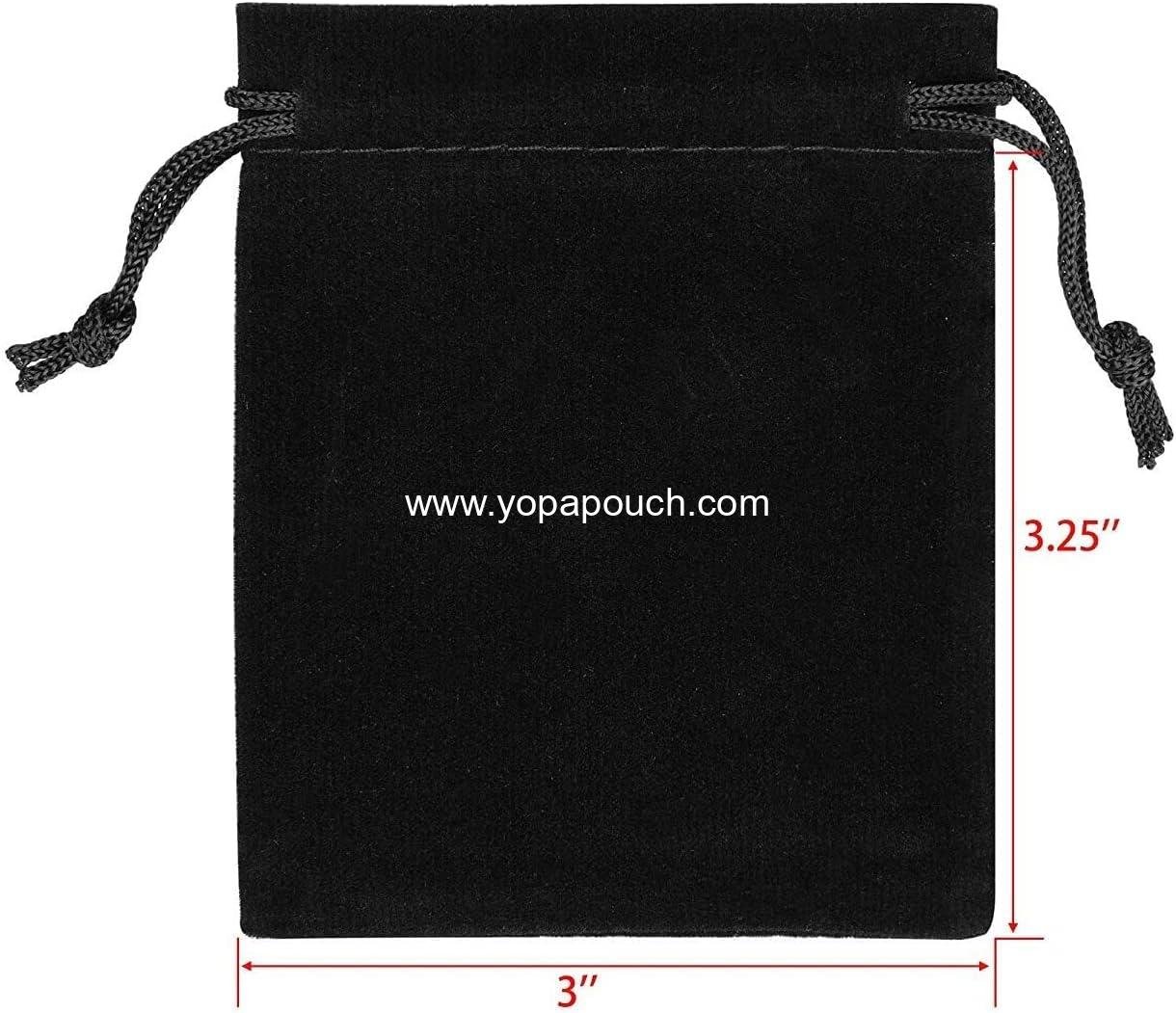 Wholesale 50pcs Velvet Double Drawstring Bags for Jewelry, Bracelets, Headphones, Beads, Spices, and Gift Bags (Black) - Supplier