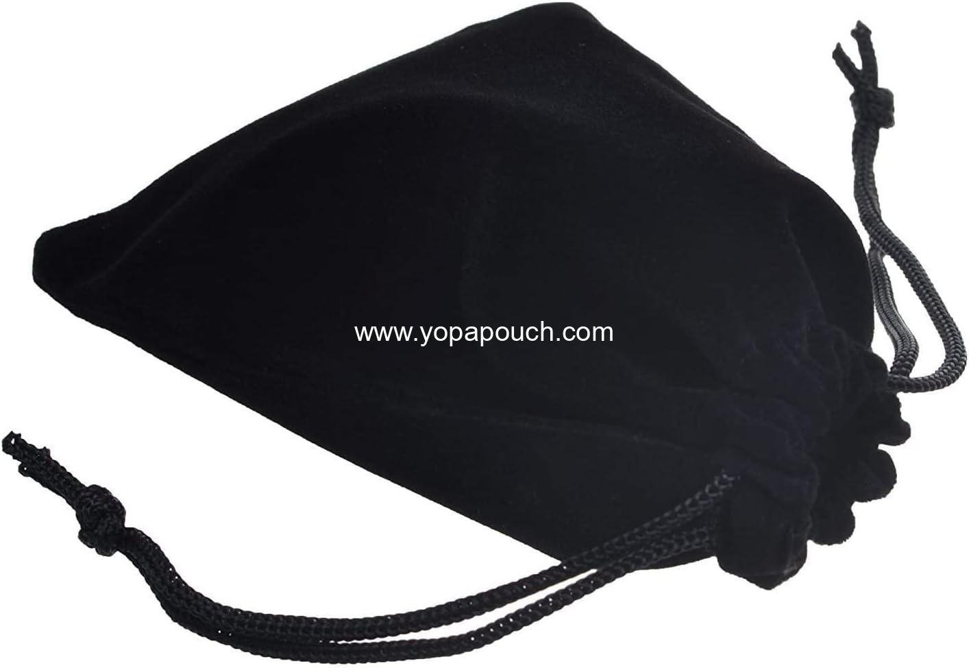 Wholesale 50pcs Velvet Double Drawstring Bags for Jewelry, Bracelets, Headphones, Beads, Spices, and Gift Bags (Black) - Supplier