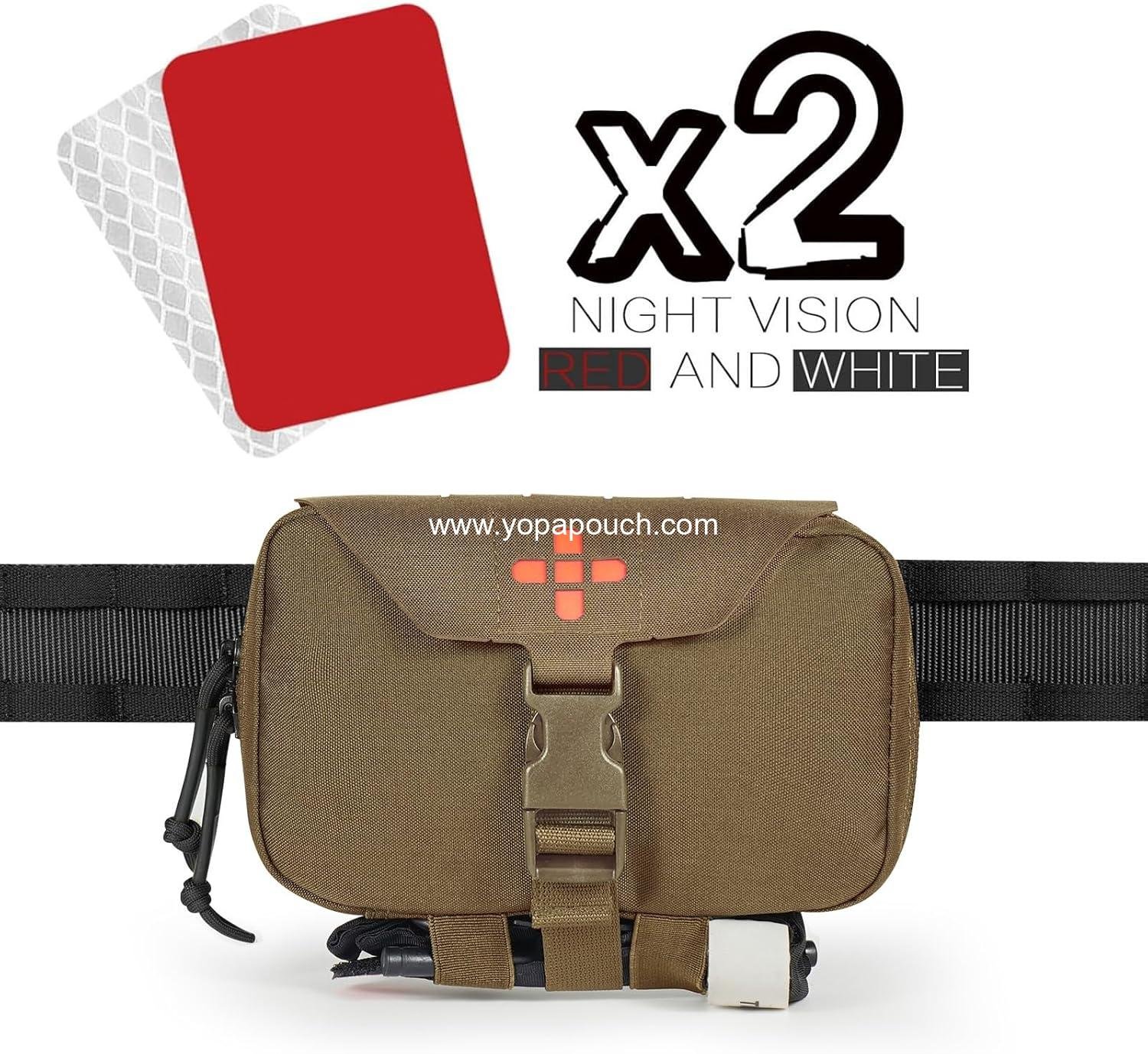 Wholesale Rapid Deployment Tactical MOLLE Trauma Kit Pouch, Quick Release Tear-Off Medical First Aid Organizer with Red Identifier for Emergency Survival Activities Supplier