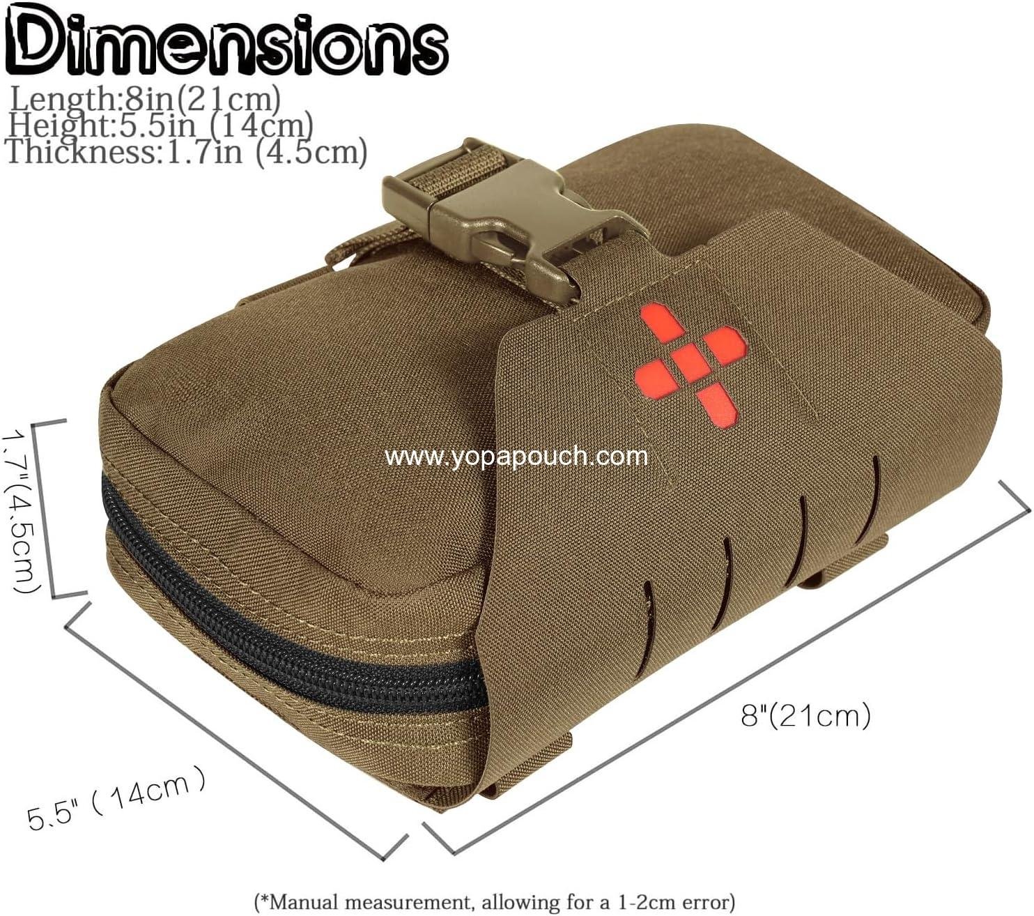 Wholesale Rapid Deployment Tactical MOLLE Trauma Kit Pouch, Quick Release Tear-Off Medical First Aid Organizer with Red Identifier for Emergency Survival Activities Supplier