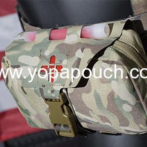 Wholesale Rapid Deployment Tactical MOLLE Trauma Kit Pouch, Quick Release Tear-Off Medical First Aid Organizer with Red Identifier for Emergency Survival Activities Supplier